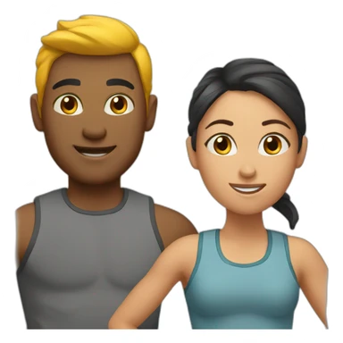 couple training together sticker