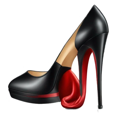 black high heel with red bottom (louboutins) sticker