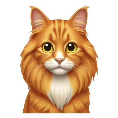 Long hair orange cat  sticker