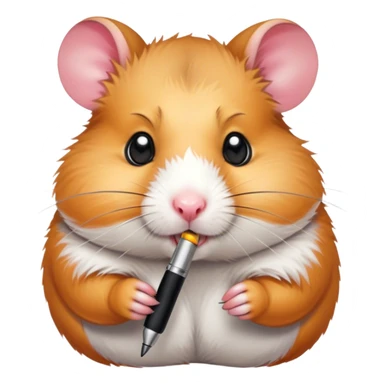 Hamster holding a smoking pen sticker