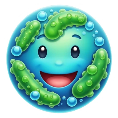 Happy bacteria emoji sticker