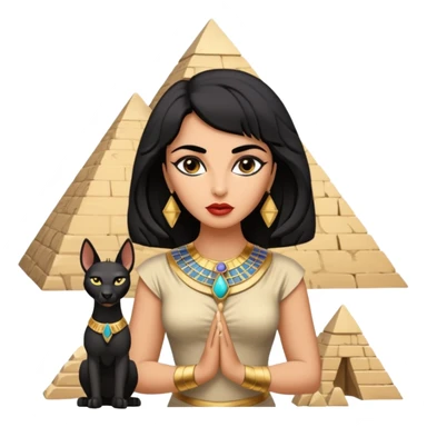 Kindly alien Elizabeth Taylor cleopatra Protecting spell silky black-haired tiny statuette scale feral Anubis and pyramid scenery stone-age cracked irregular dwelling  sticker