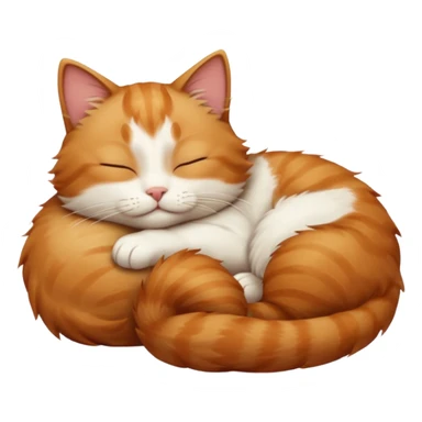 ginger and white small cat eyes closed lying down in weird position sticker