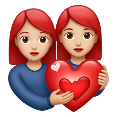 Two people holding half a heart up sticker