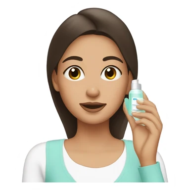 brunette white girl doing skincare sticker
