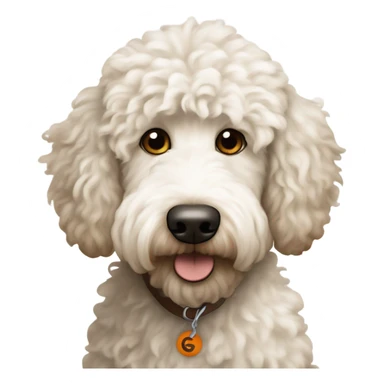 White Goldendoodle Cleveland brown football player  sticker