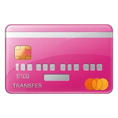 pink credit card transfer sticker