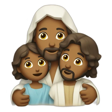 Jesus with Joseph and mary sticker