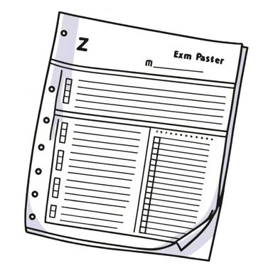 answer sheet with multiple choice selections, exam paper with answers sticker