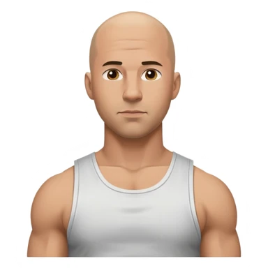 Dominic Toretto from Fast and Furious with bald head and muscle shirt sticker