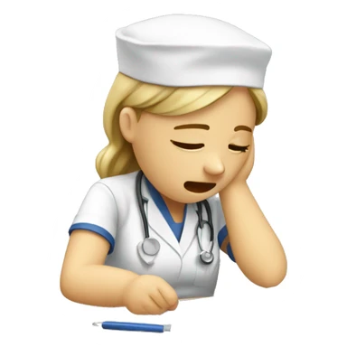 Student nurse taking an exam while crying sticker