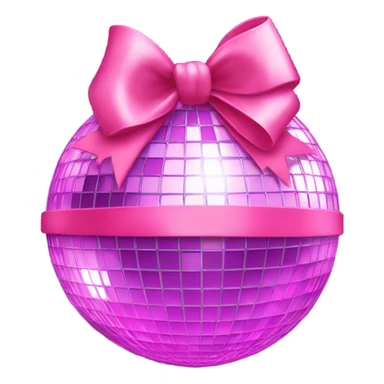 aesthetic disco ball with a pink bow sticker