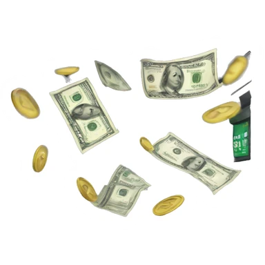 Create emoji with atm where the money is flying from and there is US30 on the screen sticker