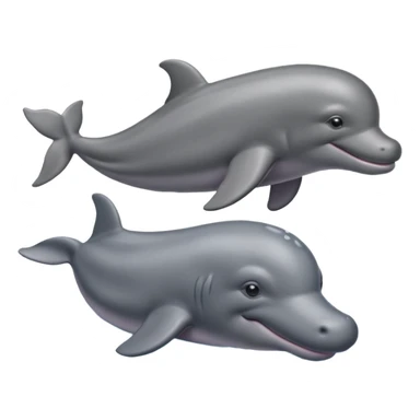 dolphin + hippo sticker