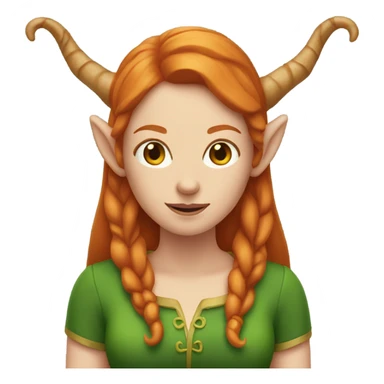 Ginger woman with elf ears and horns sticker