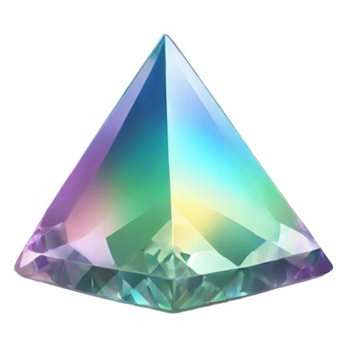 Pyramid-shaped 56-carat iridescent diamond crystal sticker