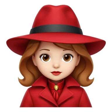 Baby Carmen Sandiego with red hat and coat, cute detective sticker