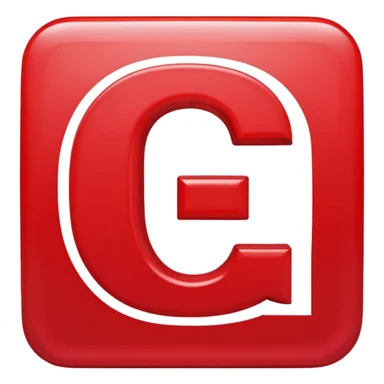 A bold white capital letter C inside a red rounded square, flat emoji design, shiny light reflection, in the same style as the 🅱️ emoji, transparent background, the letter C is large and centered sticker
