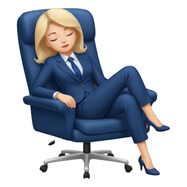 Boss sleeping in a chair with her legs up on the desk sticker