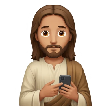 Jésus sur son téléphonesur son téléphone en train de le regarder sticker