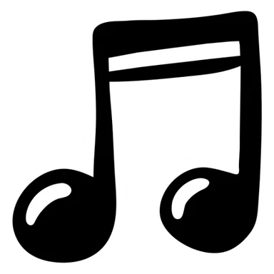 music icon square shape hand drawn black outline sticker