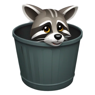 Raccoon diggin in a garbage can  sticker