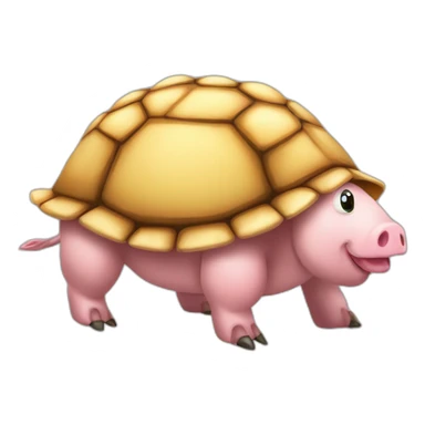 tortue sur un cochon sticker