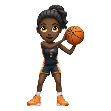 Black girl shooting basketball sticker