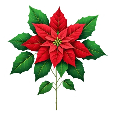 super big bouquet Poinsettia, stem, leaf sticker