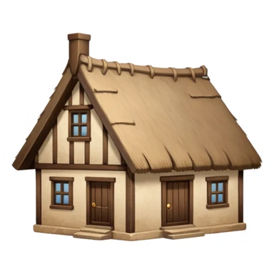 thatched roof house sticker