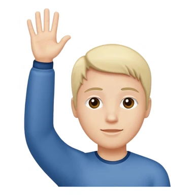 person raising one hand up diagonally, simple, clear sticker