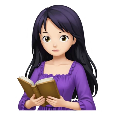 Robin Nico from One Piece, reading a book sticker