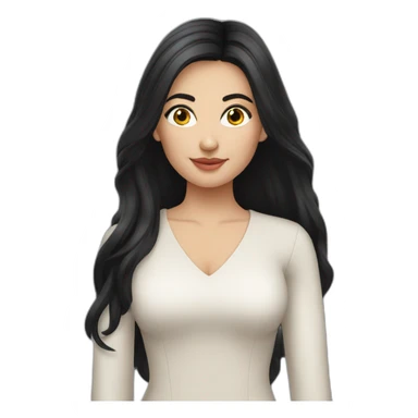 Pretty Romanian woman with loose black hair sticker