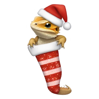 A bearded dragon in a stocking sticker