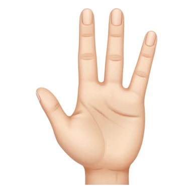 Really can't you follow instructions, I said Hand with 3 straight fingers and one bent towards the palm (the 3rd finger) sticker