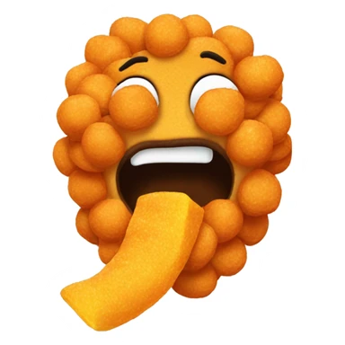emoji eating cheeto puffs sticker