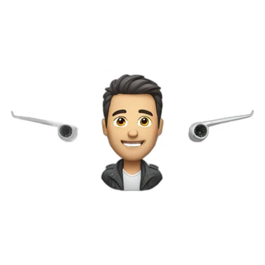 Man turning into an airplane sticker