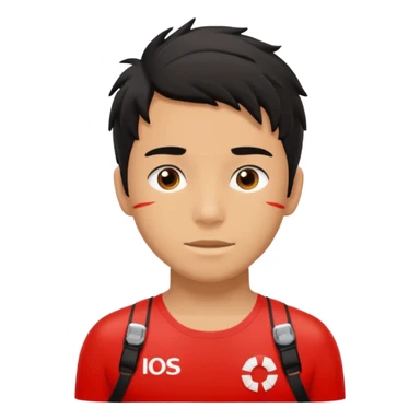 Lifeguard Teenager with Black messy hair saving lives sticker