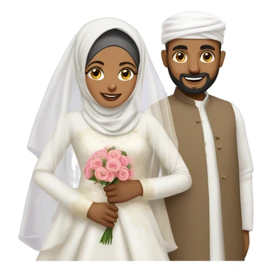 Black Hijabi and Desi Muslim wedding sticker