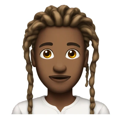 brown skin male short dreads big lips in a white shirt  sticker