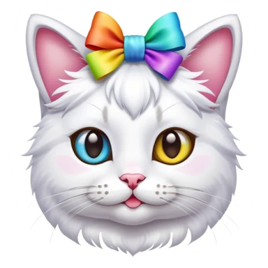 A cute cat with 5 bows on its head  sticker