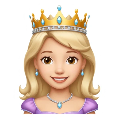 Generate a cute princess girl emoji sticker