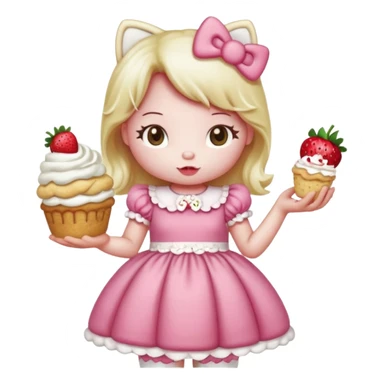 hello kitty strawberry shortcake pink sticker