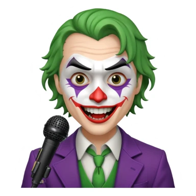 joker with, microphone, singing sticker