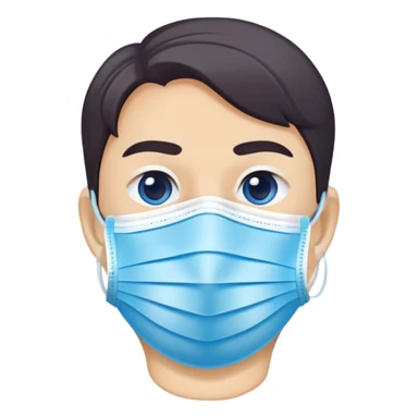 covid mask with ear loops sticker