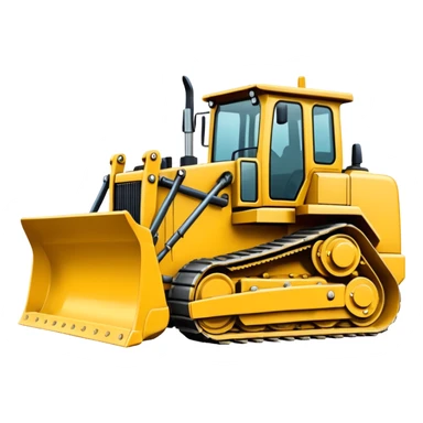 Design a bulldozer truck with a large front blade sticker