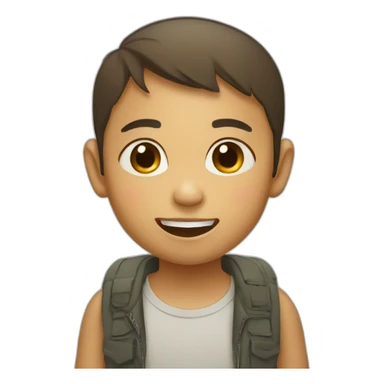 Filipino child with short hair slim lost on front tooth sticker