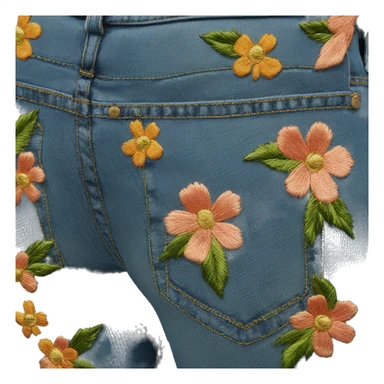 floral embroidered bell bottom jeans sticker