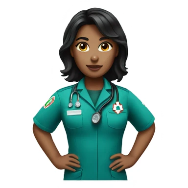 Black haired female paramedic  sticker