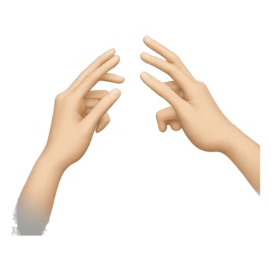 Hands making the gesture of an 'H'. Both hands are facing each other, with the middle and ring fingers joined to form the letter 'H'. The hands should be in a natural position, with a neutral skin tone and simple details. sticker